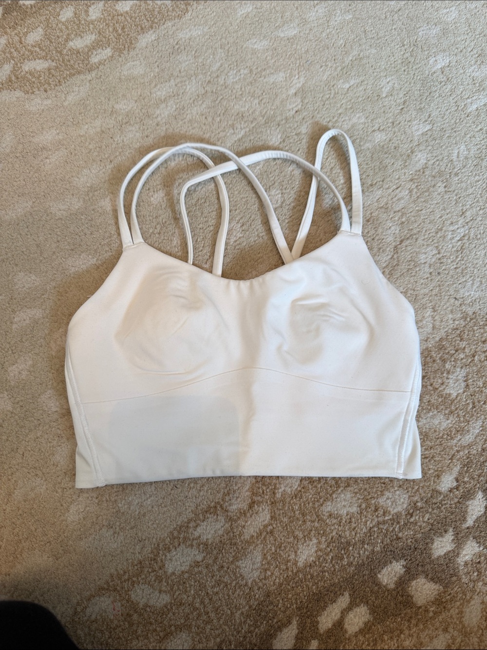 lululemon athletica White Strappy Longline Sports Bra